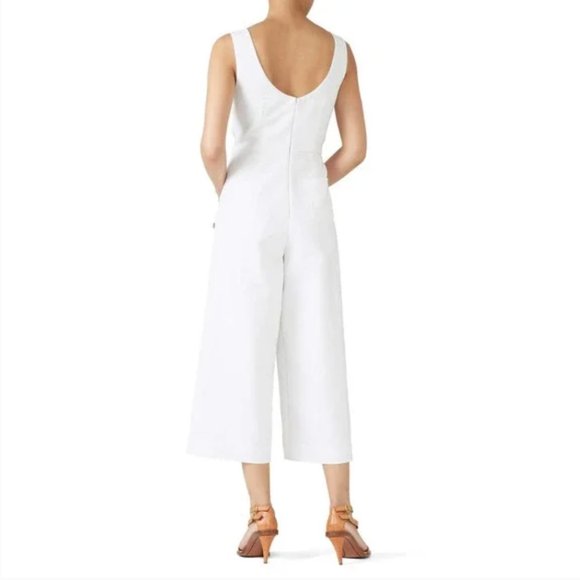 Habitual Jumpsuit Scoop Neck Sleeveless White Crepe Size 6 - Picture 2 of 6